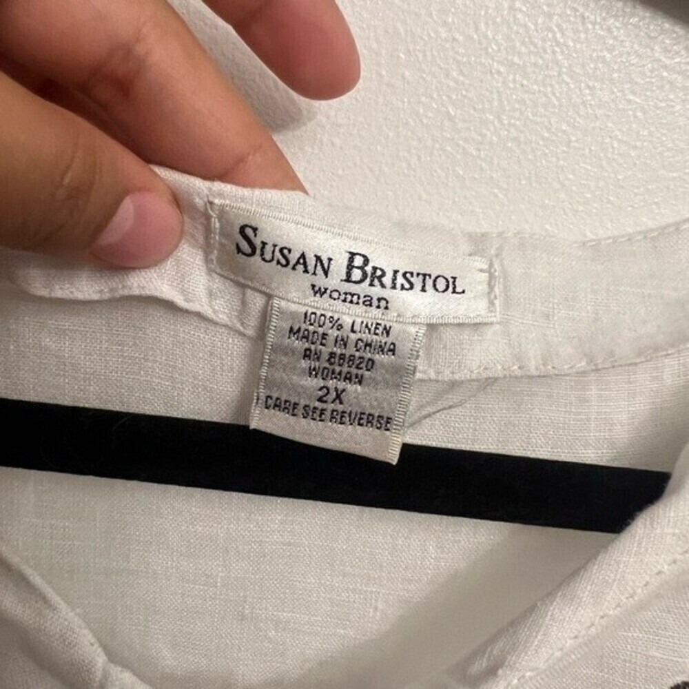 100% Linen Susan Bristol Top - Picture 2 of 5